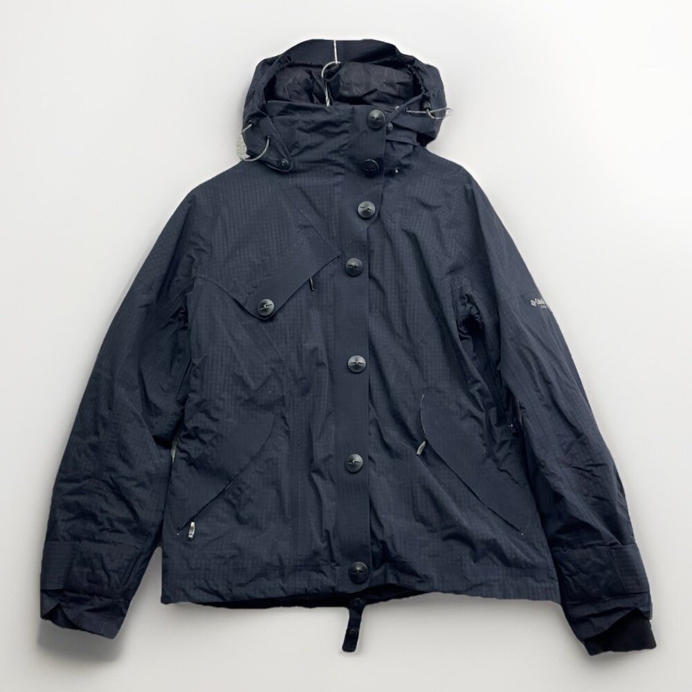 Columbia Titanium Hooded Jacket Women's L Black Omni-Tech Full Zip Waterproof